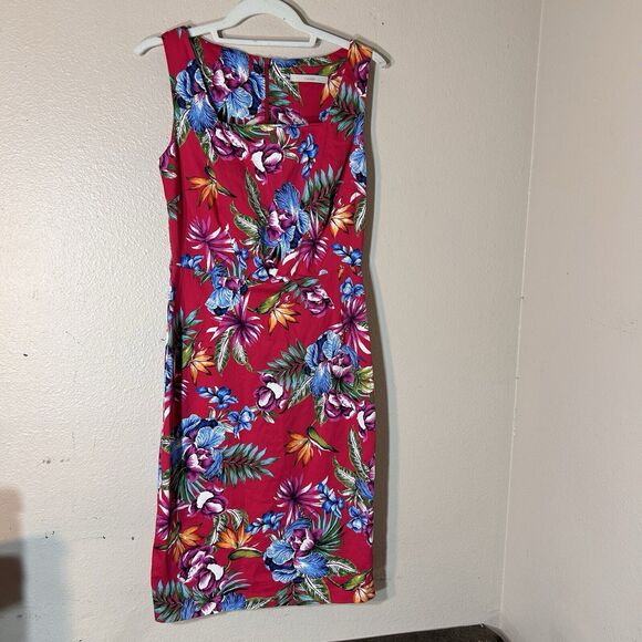 George Dress European Designer Hawaiian Tropical Vacation Mod Mini Preppy US 8 - Picture 1 of 9